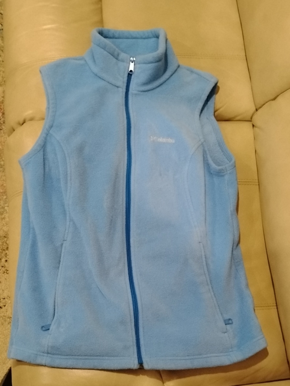 Columbia Women's Light Blue Fleece Vest with Zip